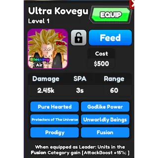 Ultra Kovegu ( SSJ3 Gogeta ) | All star tower defense