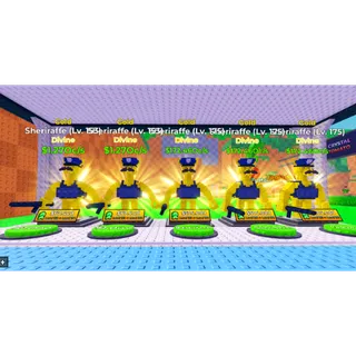 🔥5x Sheriraffe Gold | Divine | LVL 155-235 🔥Cheapest/Instant - Cut Grass For Brainrots