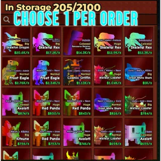🔥Choose 1 Per Order | Mythic Pets | Colossal | Huge - Catch And Tame🔥
