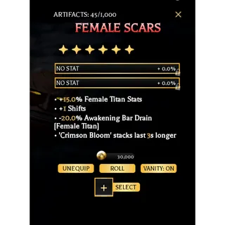 🔥Female Scars | Mythical Artifact - Attack on Titan Revolution | AOTR🔥