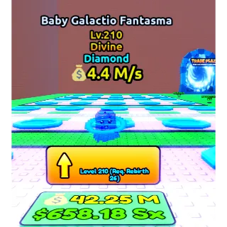 🔥Baby Galactio Fantasma (Diamond) (Divine) LVL 210🔥Cheapest/Instant - Escape Tsunami For Brainrots!