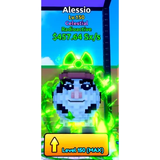 🔥Alessio Radioactive | 457.64Sx/s | Level 150 | Celestial🔥Cheapest/Instant - Escape Tsunami For Brainrots!