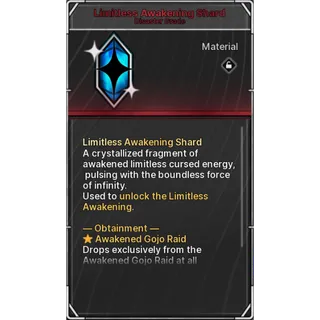 🔥5x Limitless Awakening Shard - Jujutsu: Zero🔥