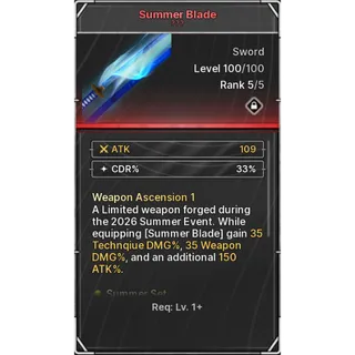 🔥Summer Blade LVL 100 | Ascension 1 - Jujutsu: Zero🔥