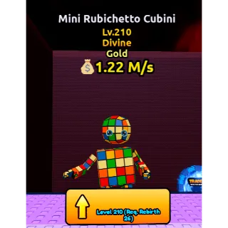 🔥Mini Rubichetto Cubini (Gold) (Divine) LVL 210🔥Cheapest/Instant - Escape Tsunami For Brainrots!