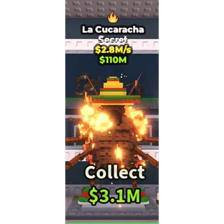 🔥La Cucaracha (Fire) [2.8M/s]🔥Cheapest/Instant - Steal a Brainrot