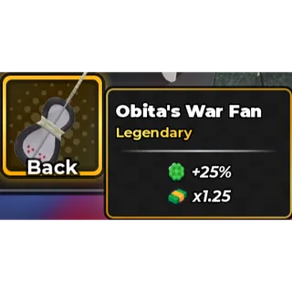 🔥Obita's War Fan (Back Gear) - Anime Dice🔥