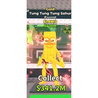 🔥Tung Tung Tung Sahur (Gold) [1.8M/s]🔥Cheapest/Instant - Steal a Brainrot