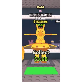 🔥Girafini Raftini (Gold+Nyan) [112.5M/s] - Steal a Brainrot🔥