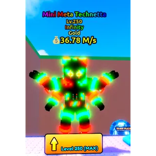 🔥Mini Meta Technetta (Gold) (LVL 250 MAX) (36.78M/s)🔥Cheapest/Instant - Escape Tsunami For Brainrots!