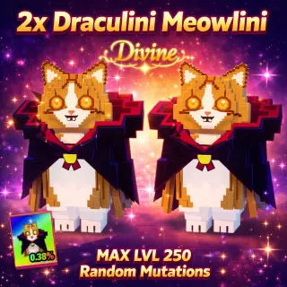 🔥2x Draculini Meowlini | MAX LVL 250 | Divine | With Random Mutations🔥Cheapest/Instant - Escape Tsunami For Brainrots!