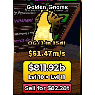 🔥Golden Gnome (OG) (1 in 15d) (61.47m/s) - Build a Base and Steal🔥