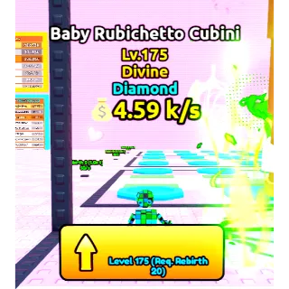 🔥Baby Rubichetto Cubini (Diamond) (Divine) (4.59k/s) LVL 175🔥Cheapest/Instant - Escape Tsunami For Brainrots!