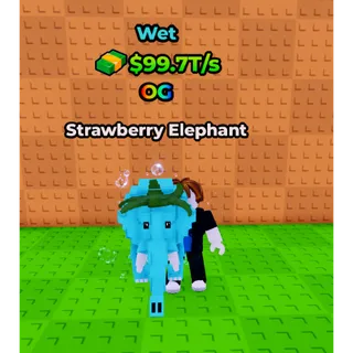 🔥Strawberry Elephant (💦Wet💦) (99.7T/s) - Kick a Lucky Block🔥