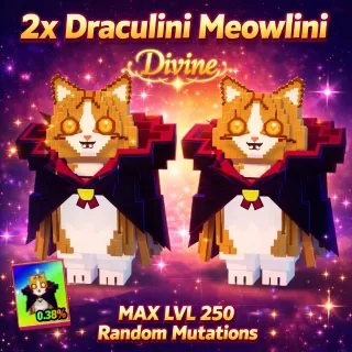 🔥2x Draculini Meowlini | MAX LVL 250 | Divine | With Random Mutations🔥Cheapest/Instant - Escape Tsunami For Brainrots!
