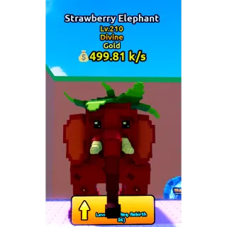 🔥Strawberry Elephant (Gold) (Divine) LVL 210🔥Cheapest/Instant - Escape Tsunami For Brainrots!