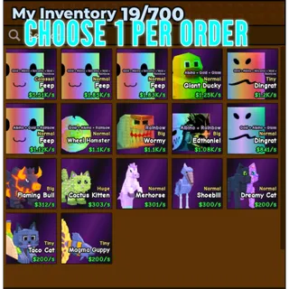 🔥Choose 1 Per Order | Rare Secret Pets | Rainbow, Glass, Tiny - Catch And Tame🔥