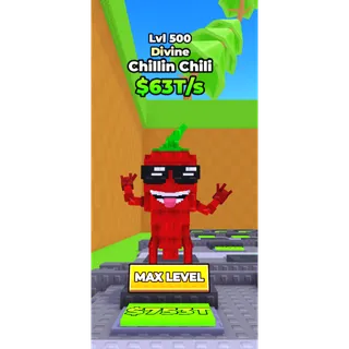 🔥Chillin Chili (Divine) (LVL 500 MAX) (63T/s) - Skateboard for Brainrots🔥