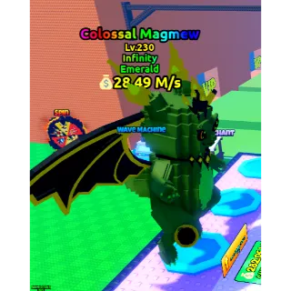 🔥Colossal Magmew (Emerald) (Infinity) (28.49M/s] LVL 230🔥Cheapest/Instant - Escape Tsunami For Brainrots!