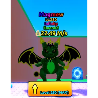 🔥Magmew (Emerald) (LVL 250 MAX) (22.49M/s)🔥Cheapest/Instant - Escape Tsunami For Brainrots!