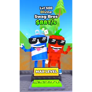 🔥Swag Bros (Divine) (LVL 500 MAX) (88T/s) - Skateboard for Brainrots🔥