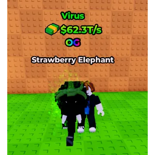 🔥Strawberry Elephant (🦠Virus🦠) (62.3T/s) - Kick a Lucky Block🔥