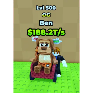 🔥Ben (OG) (188.2T/s) (LVL 500 MAX) - Roller For Brainrots!🔥