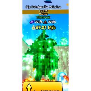 🔥Big Dutechmello Velerino 2 Traits | 67.01M/s | Shamrock | LVL 275 |🔥Cheapest/Instant - Escape Tsunami For Brainrots!
