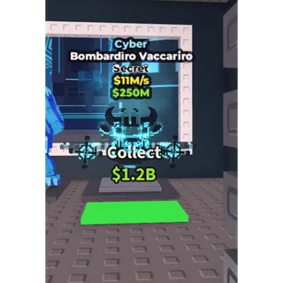 🔥Bombardiro Vaccariro (Cyber) [11M/s]🔥Cheapest/Instant - Steal a Brainrot