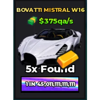 🔥Bovatti Mistral W16 (Golden) (Eternal) ($375qa/s) | - Dream Car Collection🔥