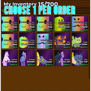 🔥Choose 1 Per Order | Rare Secret Pets | Rainbow, Glass, Tiny - Catch And Tame🔥