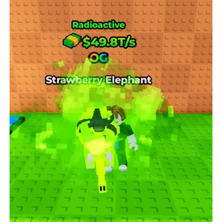 🔥Strawberry Elephant (☢️Radioactive☢️) (49.8T/s) - Kick a Lucky Block🔥