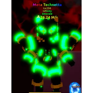 🔥Meta Technetta (Emerald) (LVL 250 MAX) (26.24M/s)🔥Cheapest/Instant - Escape Tsunami For Brainrots!