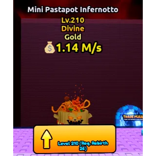 🔥Mini Pastapot Infernotto (Gold) (Divine) LVL 210🔥Cheapest/Instant - Escape Tsunami For Brainrots!