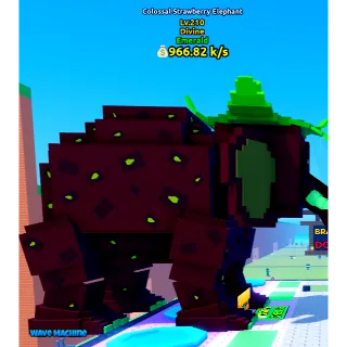 🔥Colossal Strawberry Elephant (Emerald) (Divine) LVL 210🔥Cheapest/Instant - Escape Tsunami For Brainrots!