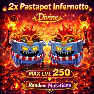 🔥2x Pastapot Infernotto | MAX LVL 250 | Divine | With Random Mutations🔥Cheapest/Instant - Escape Tsunami For Brainrots!