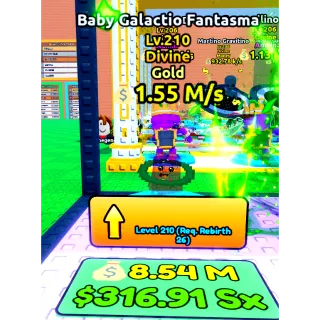 🔥Baby Galactio Fantasma (Gold) (Divine) (1.55M/s) LVL 210🔥Cheapest/Instant - Escape Tsunami For Brainrots!