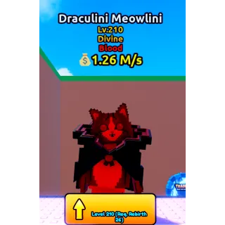 🔥Draculini Meowlini (Blood) (Divine) LVL 210🔥Cheapest/Instant - Escape Tsunami For Brainrots!