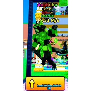 🔥Anububu (Emerald) (Infinity) (9.53M/s) LVL 213🔥Cheapest/Instant - Escape Tsunami For Brainrots!