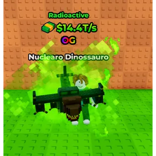 🔥Nuclearo Dinossauro (Radioactive) (14.4T) (LVL 73) - Kick a Lucky Block🔥