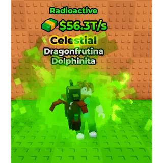 🔥Dragonfrutina Dolphinita (☢️Radioactive☢️) (56.3T/s) - Kick a Lucky Block🔥