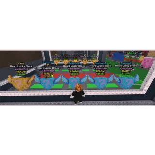 🔥10x Gold and Diamond Heart Lucky Blocks🔥Cheapest/Instant - Steal a Brainrot