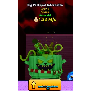 🔥Big Pastapot Infernotto (Emerald) (Divine) LVL 210🔥Cheapest/Instant - Escape Tsunami For Brainrots!