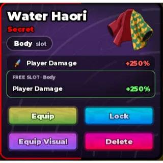 🔥Water Haori (Secret) (Body Gear) - Anime Legacy Simulator🔥