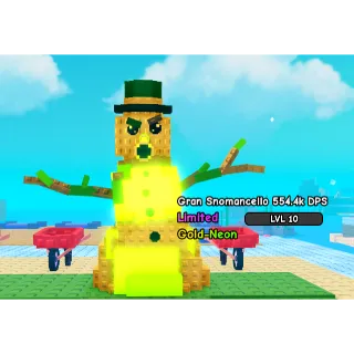 🔥Gran Snomancello Gold-Neon (554.4k) (3kg)🔥Cheapest/Instant - Plants vs Brainrots