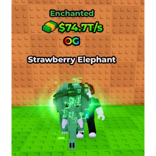 🔥Strawberry Elephant (📟Enchanted📟) (74.7T/s) - Kick a Lucky Block🔥