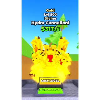 🔥Hydra Cannelloni (Gold) (Divine) (LVL 500 MAX) (31T/s) - Skateboard for Brainrots🔥