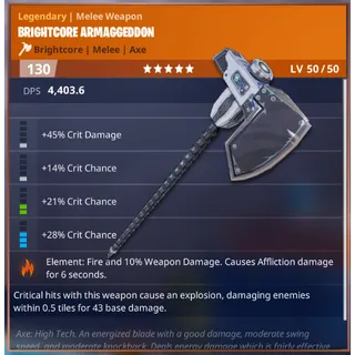 Fortnite: Save The World Schematic - Affliction Critsplosion Armageddon