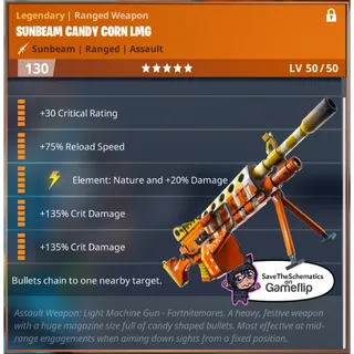 Fortnite: Save The World Schematic - Nature Bullet Chain Candy Corn LMG 