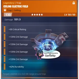 Fortnite: Save The World Schematic - Crit Ceiling Electric Field
